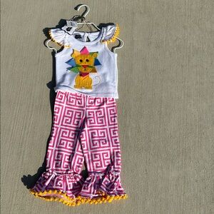 Mud Pie White and Pink Kids Matching Set